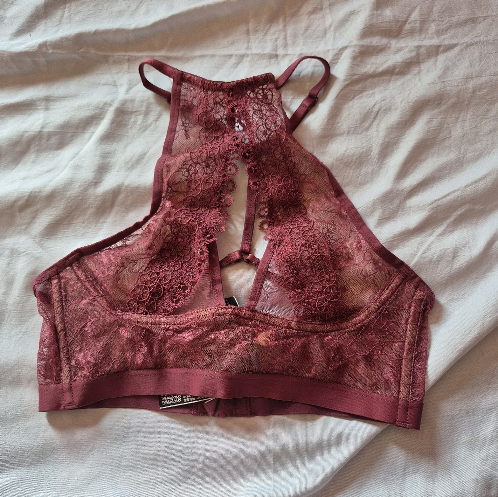 Victoria's Secret Lace Bralette Burgandy